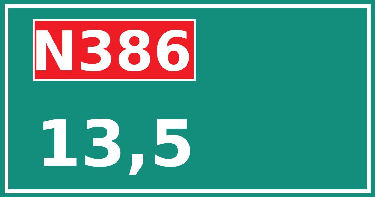 Hectometerbord N386 13,5