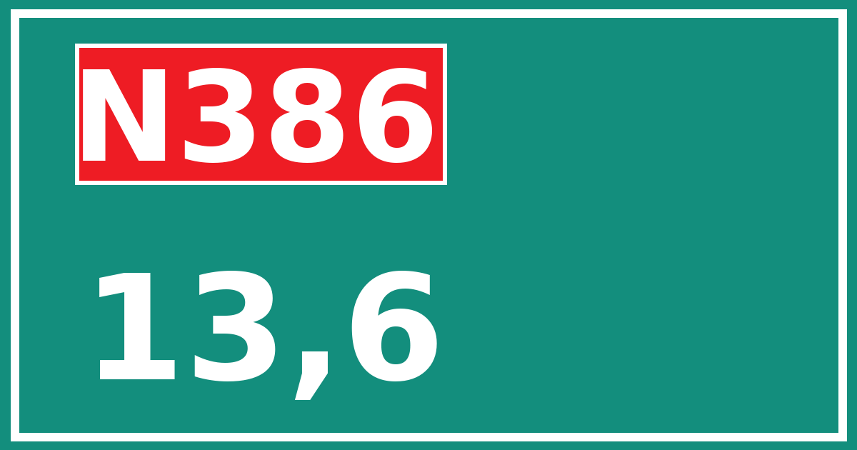 Hectometerbord N386 13,6
