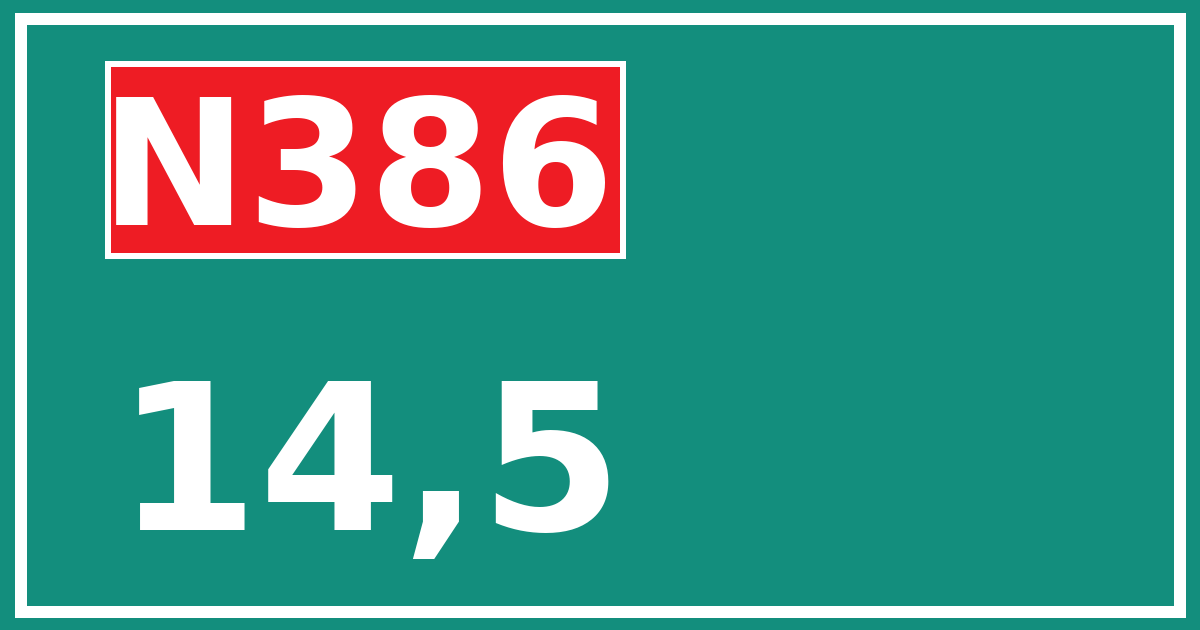 Hectometerbord N386 14,5