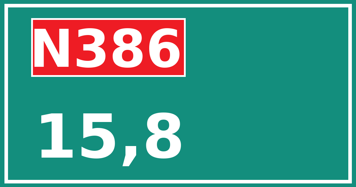 Hectometerbord N386 15,8