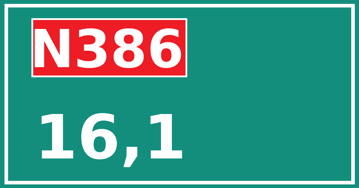 Hectometerbord N386 16,1
