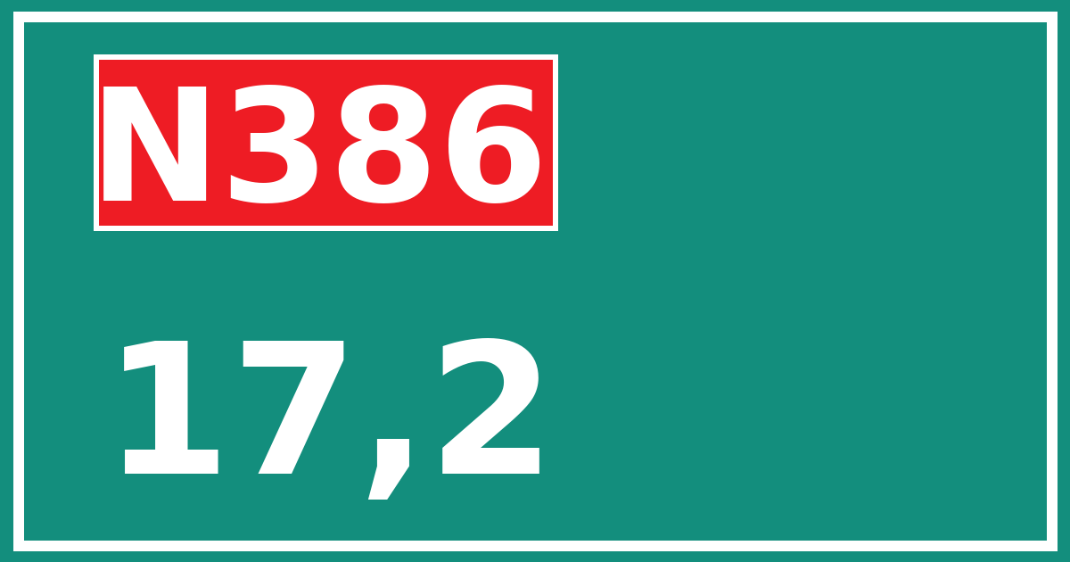 Hectometerbord N386 17,2