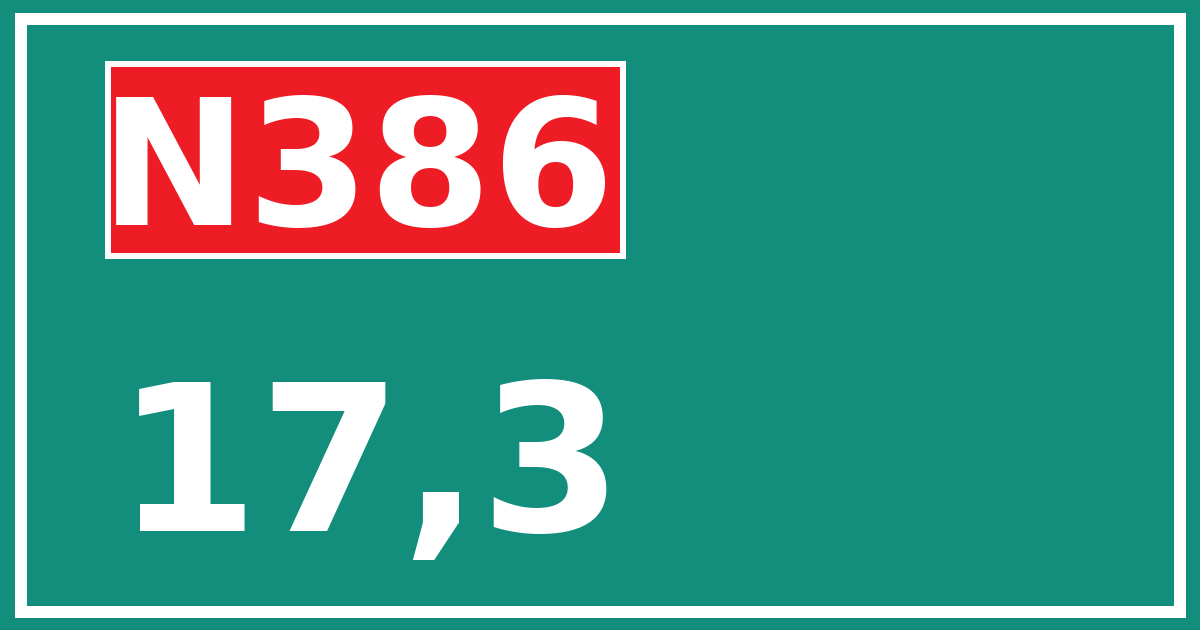 Hectometerbord N386 17,3