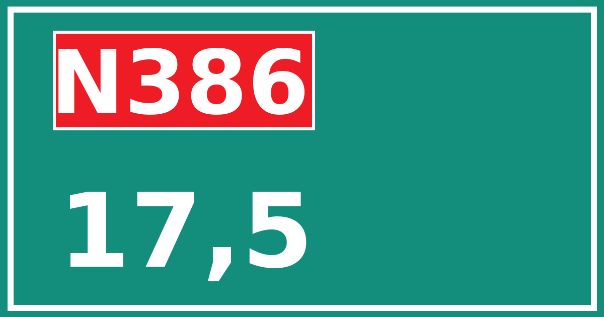 Hectometerbord N386 17,5