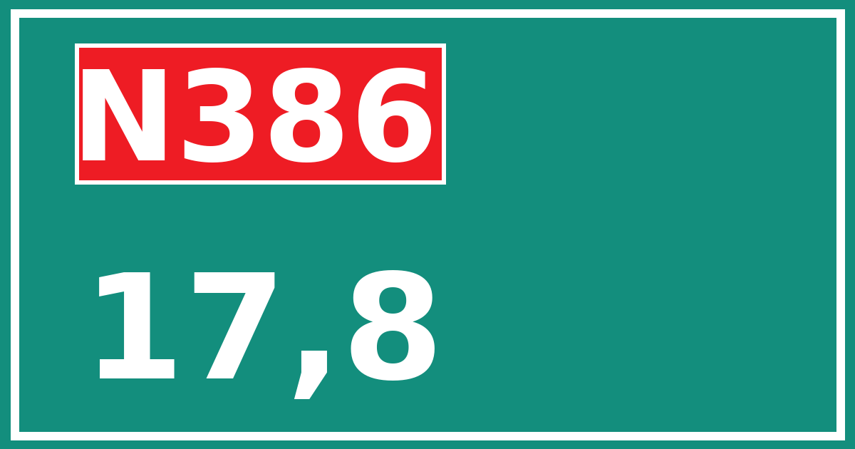Hectometerbord N386 17,8