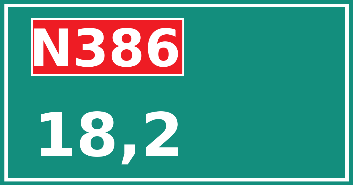 Hectometerbord N386 18,2