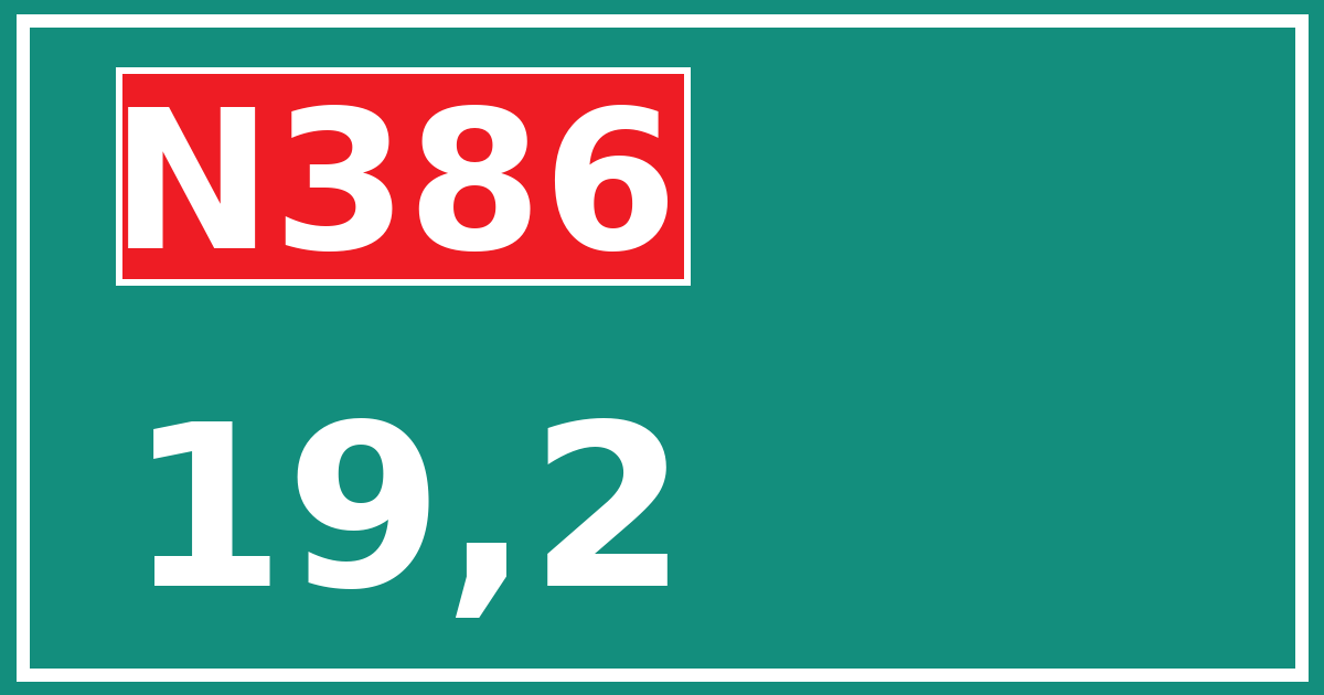 Hectometerbord N386 19,2
