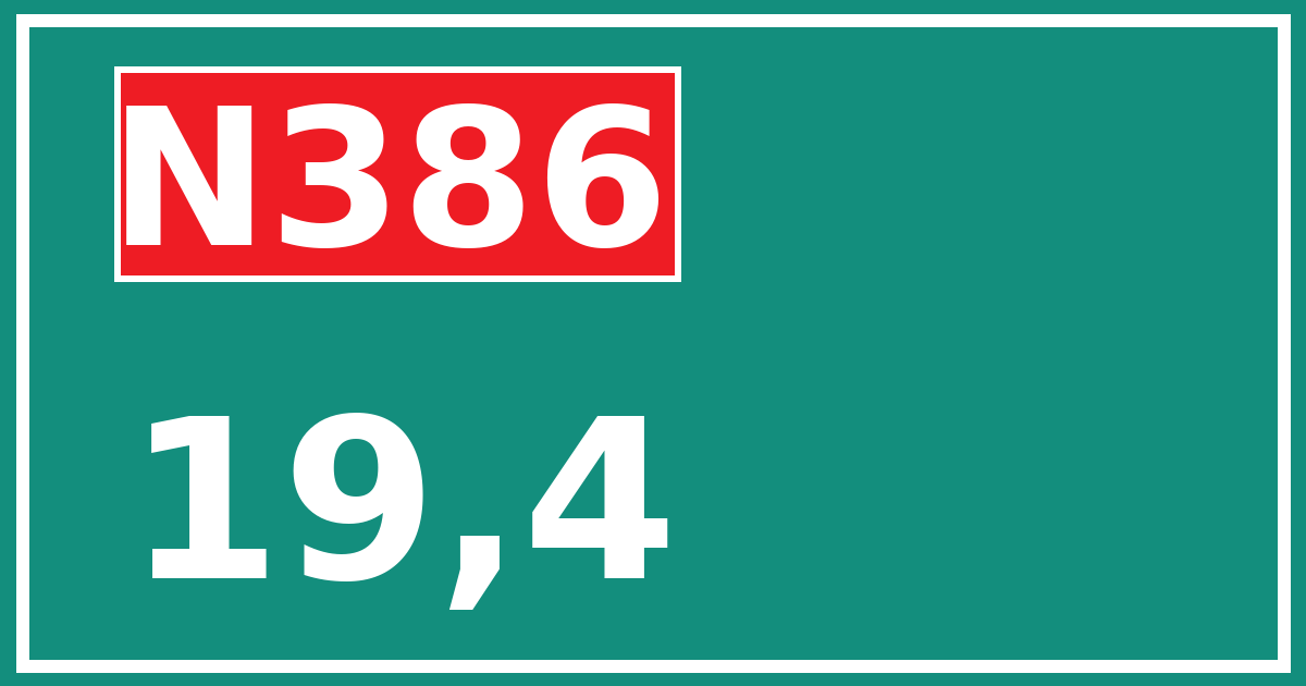 Hectometerbord N386 19,4
