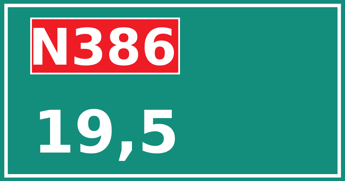 Hectometerbord N386 19,5