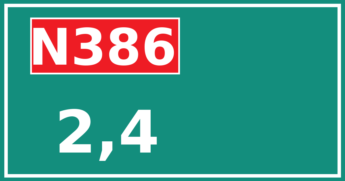 Hectometerbord N386 2,4