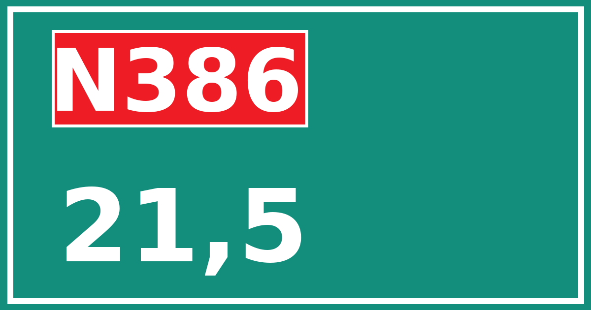 Hectometerbord N386 21,5