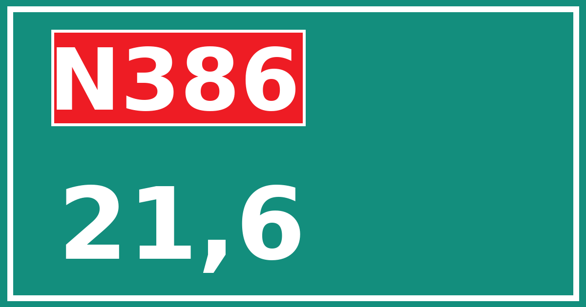 Hectometerbord N386 21,6
