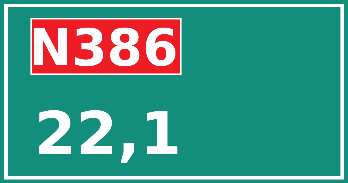 Hectometerbord N386 22,1