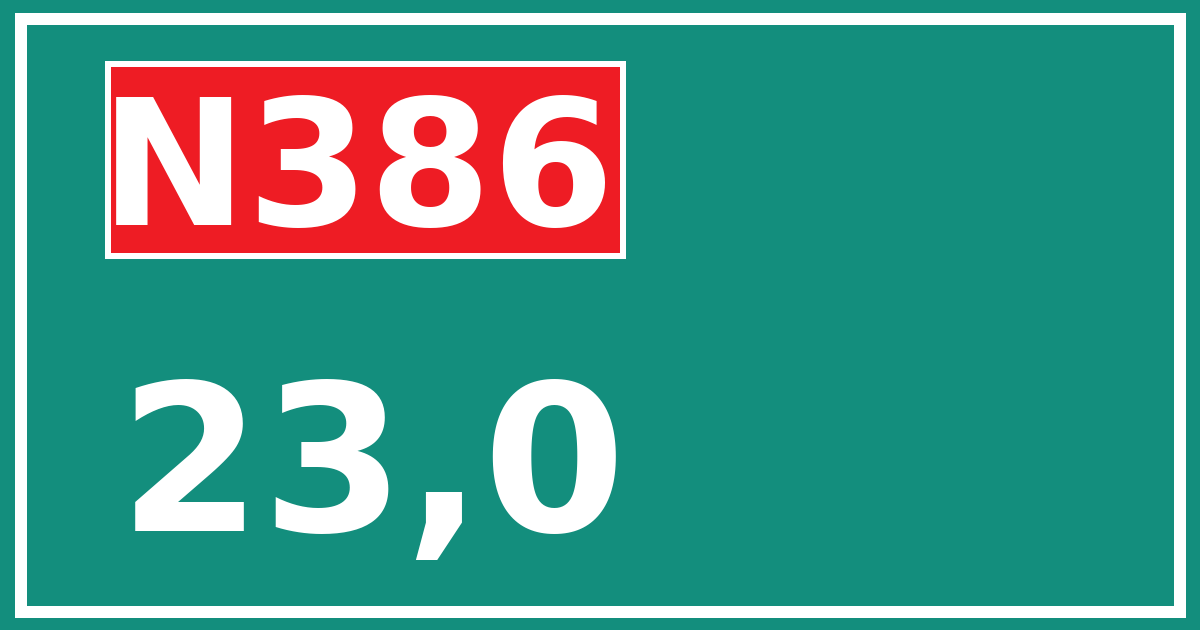 Hectometerbord N386 23,0