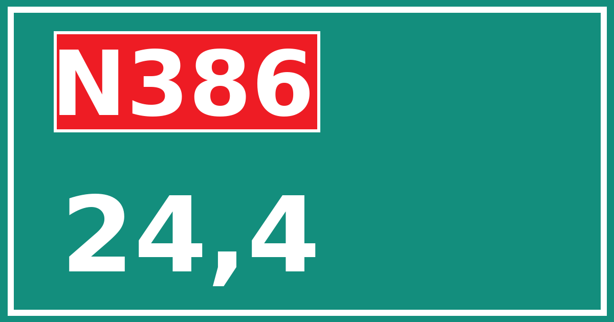 Hectometerbord N386 24,4