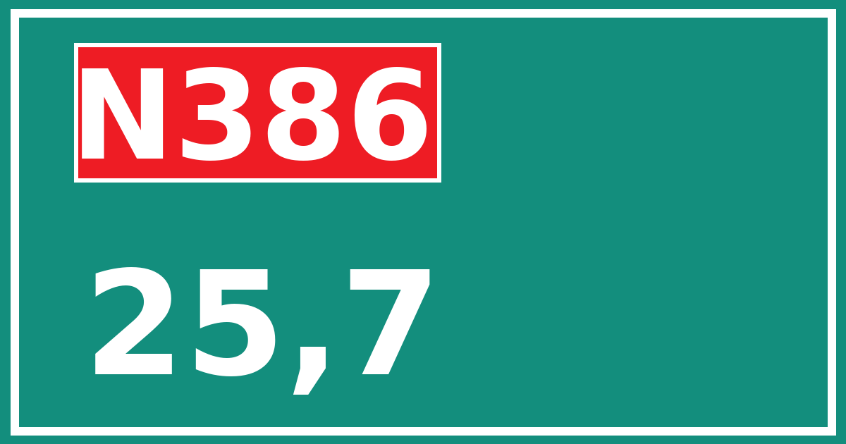 Hectometerbord N386 25,7