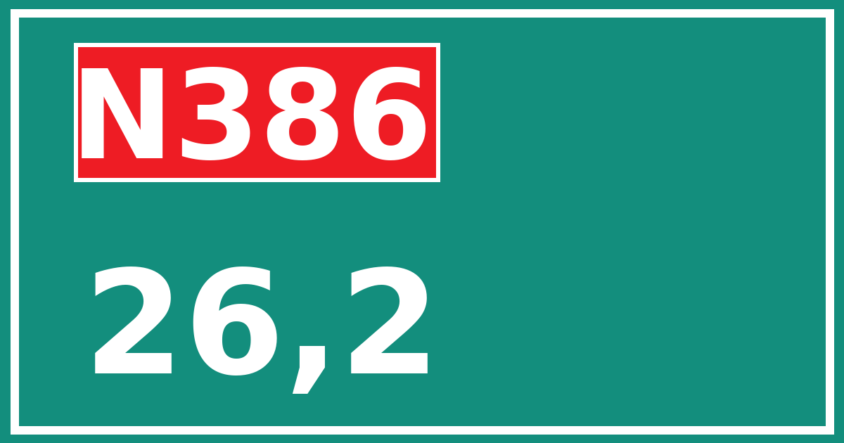 Hectometerbord N386 26,2