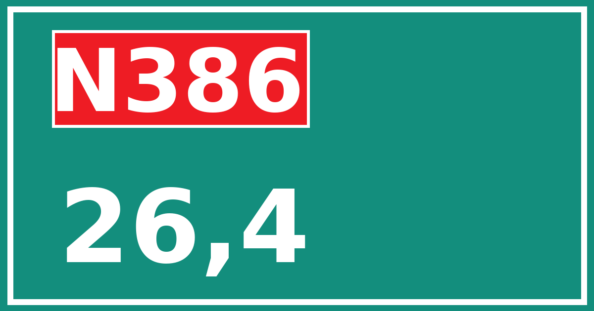 Hectometerbord N386 26,4