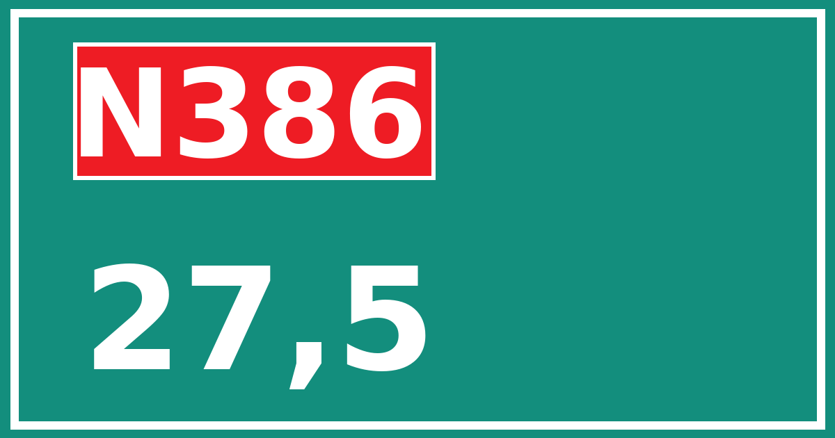 Hectometerbord N386 27,5