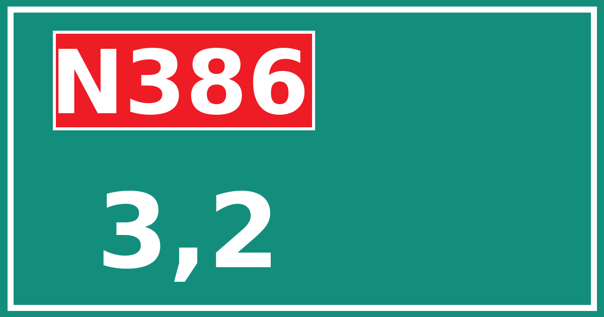 Hectometerbord N386 3,2