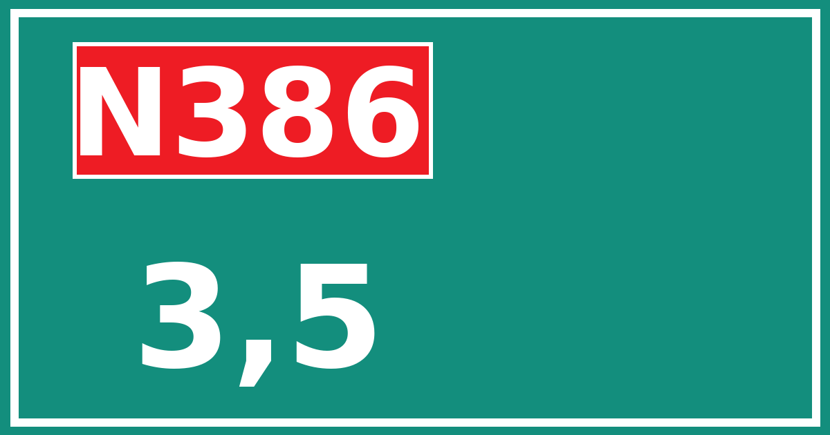 Hectometerbord N386 3,5