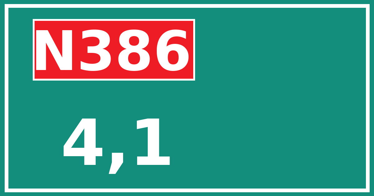 Hectometerbord N386 4,1