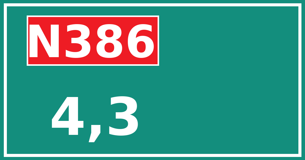 Hectometerbord N386 4,3