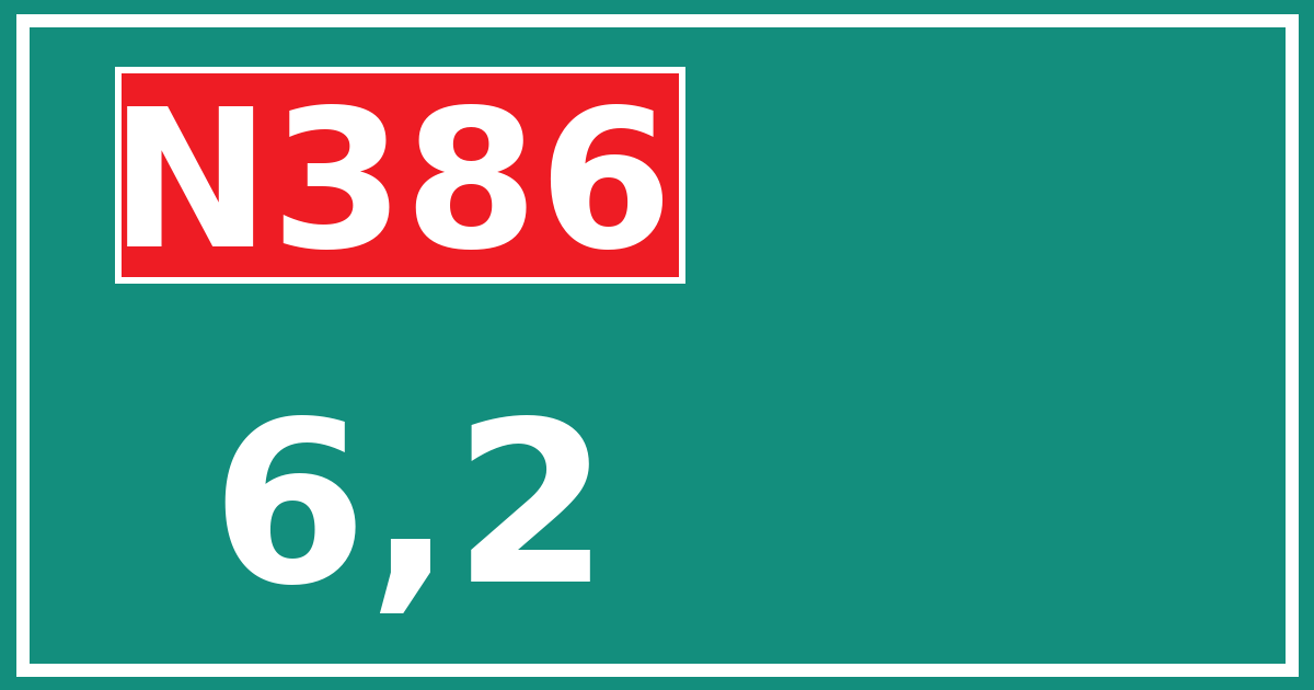 Hectometerbord N386 6,2