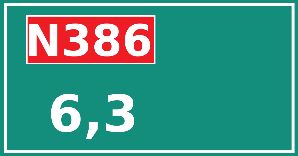 Hectometerbord N386 6,3