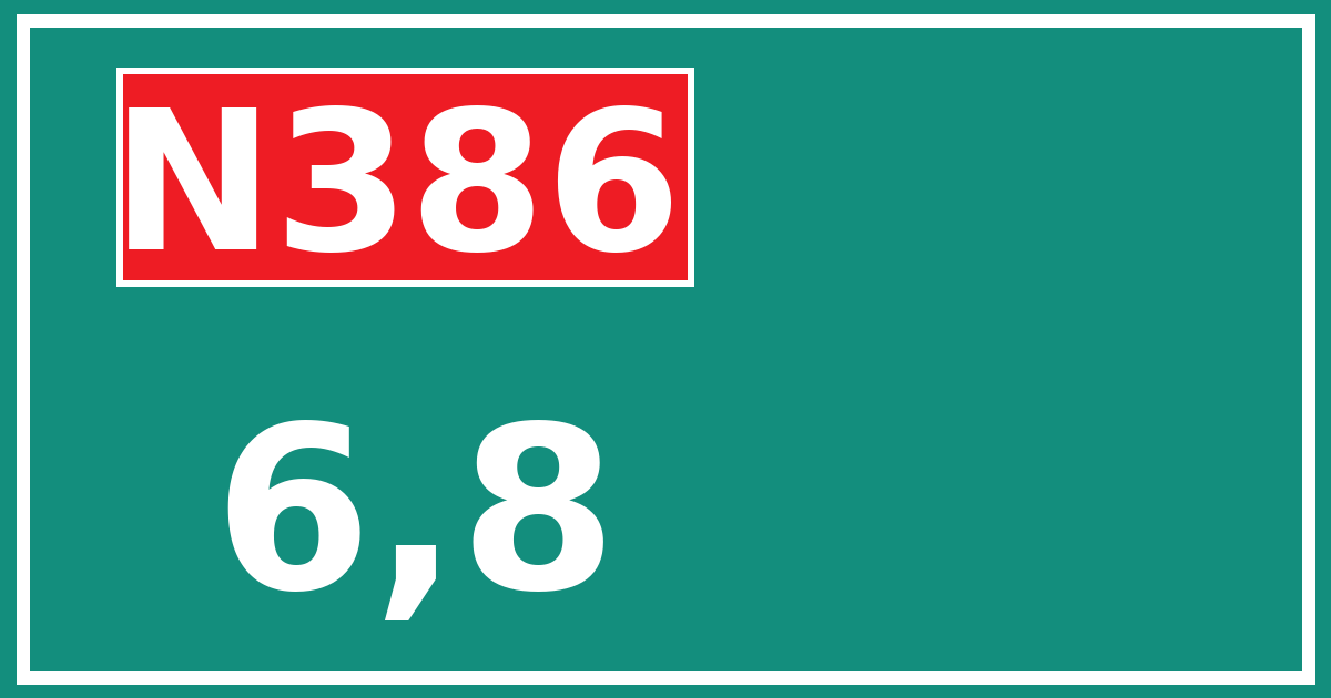 Hectometerbord N386 6,8