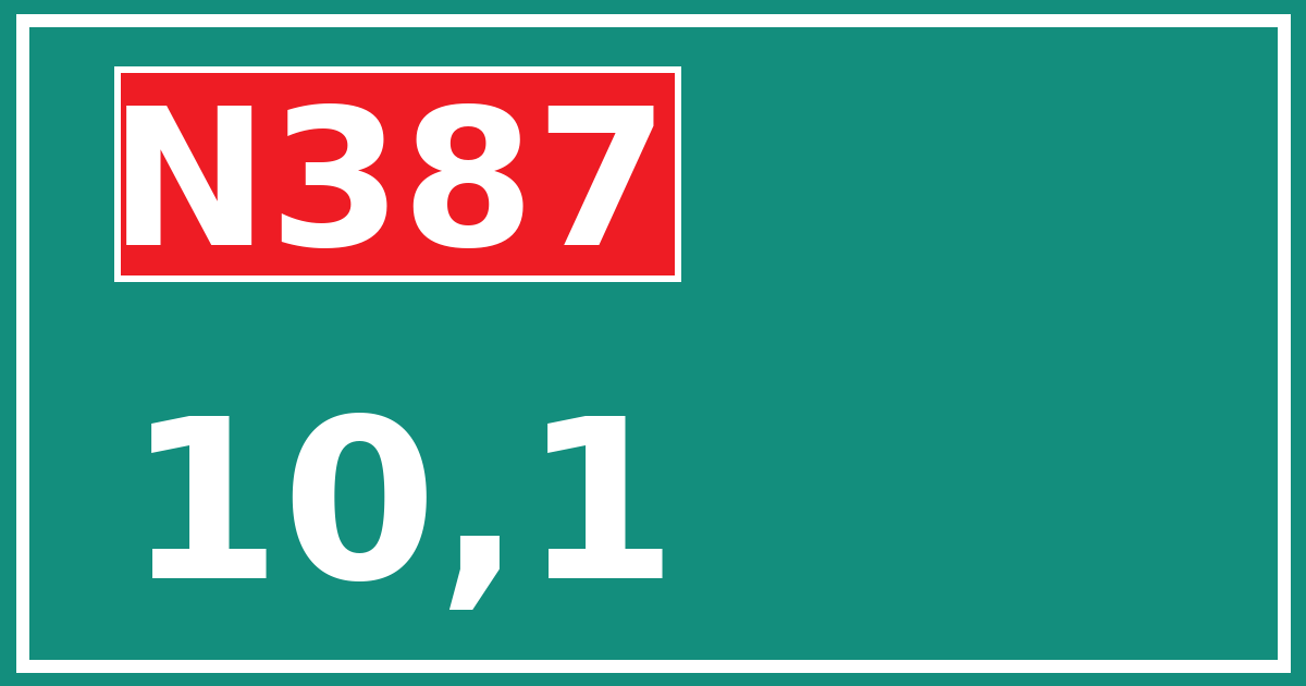 Hectometerbord N387 10,1