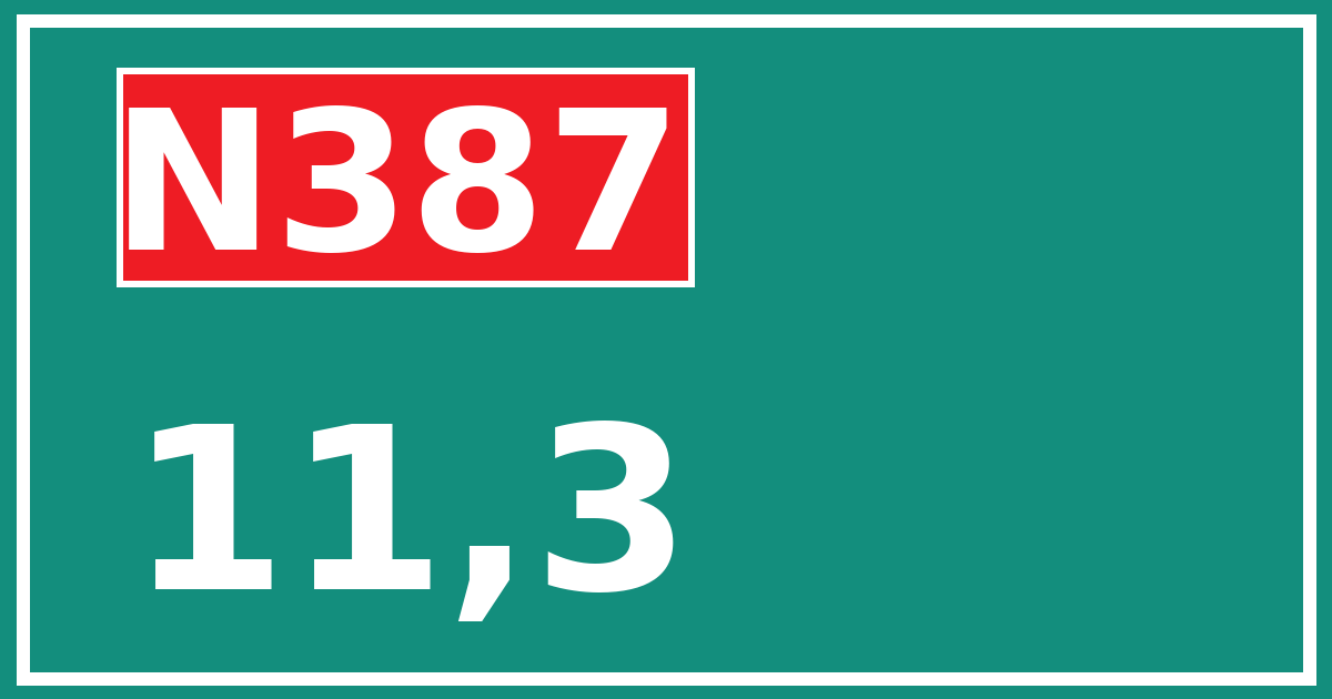 Hectometerbord N387 11,3