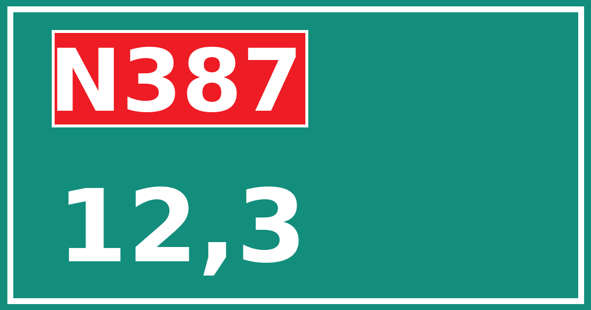 Hectometerbord N387 12,3