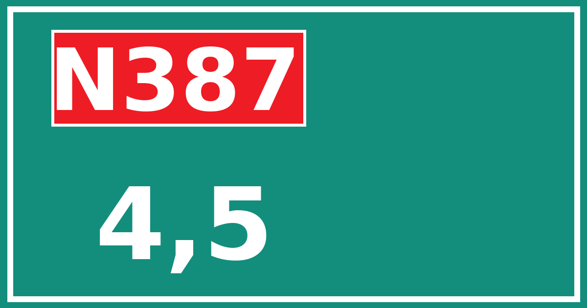 Hectometerbord N387 4,5