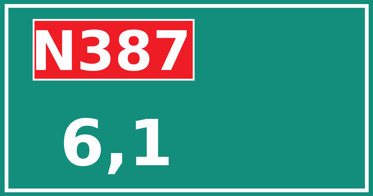 Hectometerbord N387 6,1