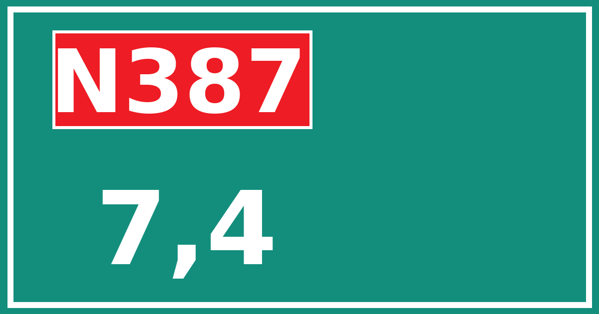Hectometerbord N387 7,4
