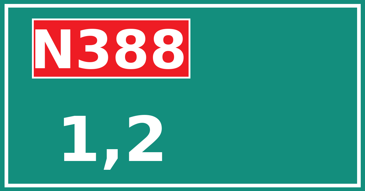 Hectometerbord N388 1,2