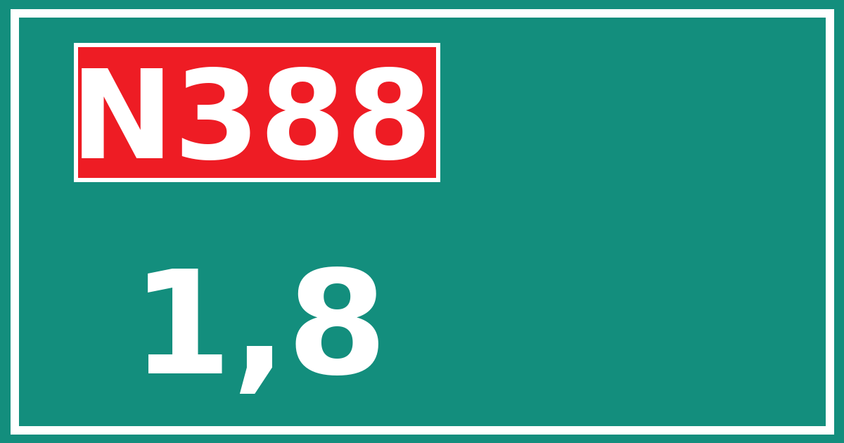 Hectometerbord N388 1,8