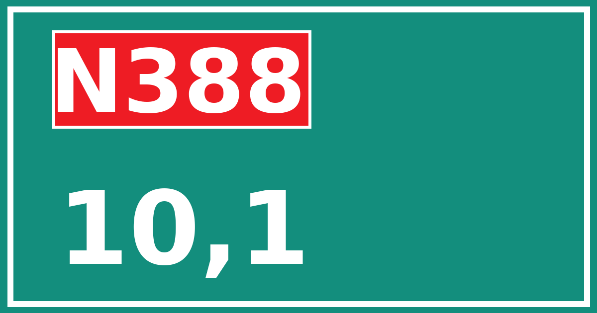 Hectometerbord N388 10,1