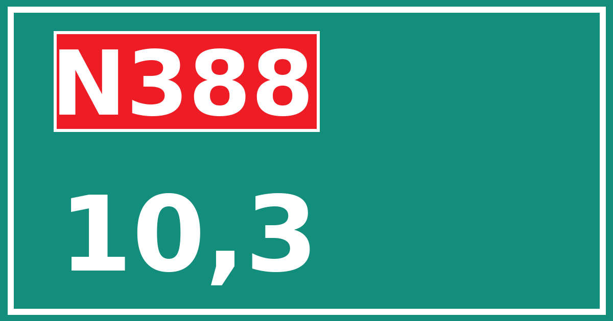 Hectometerbord N388 10,3