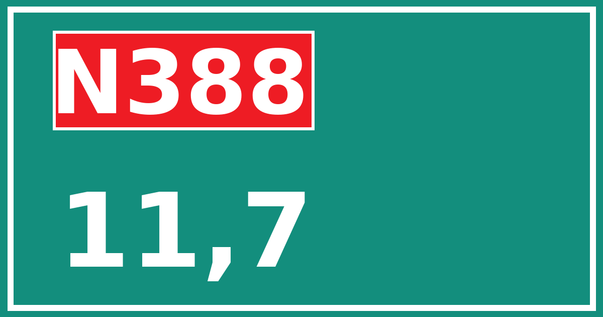 Hectometerbord N388 11,7