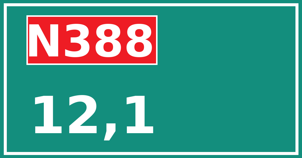 Hectometerbord N388 12,1