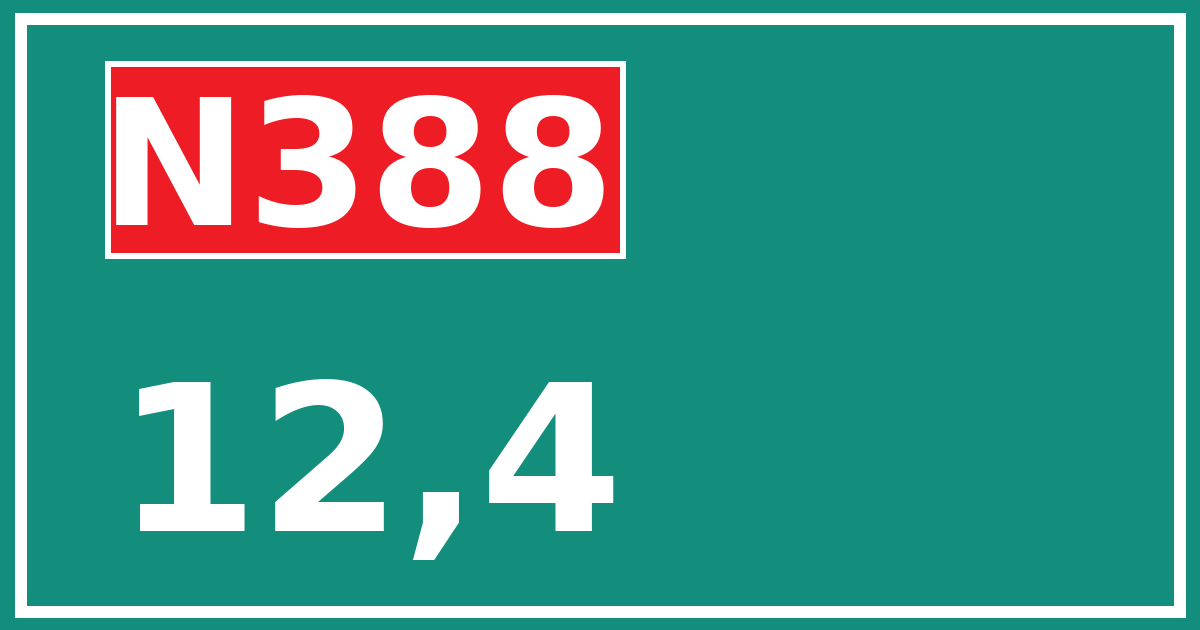 Hectometerbord N388 12,4