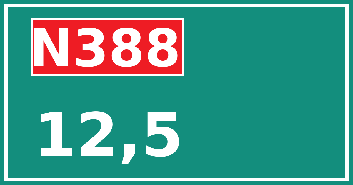 Hectometerbord N388 12,5
