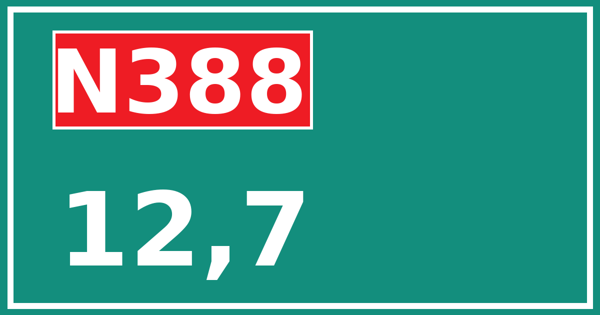 Hectometerbord N388 12,7