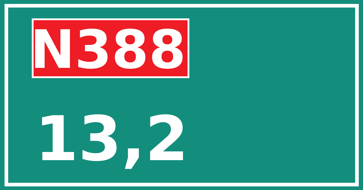 Hectometerbord N388 13,2