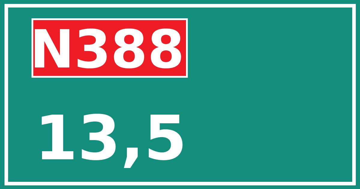 Hectometerbord N388 13,5
