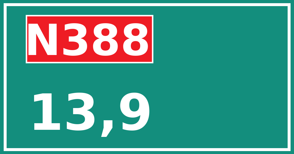 Hectometerbord N388 13,9