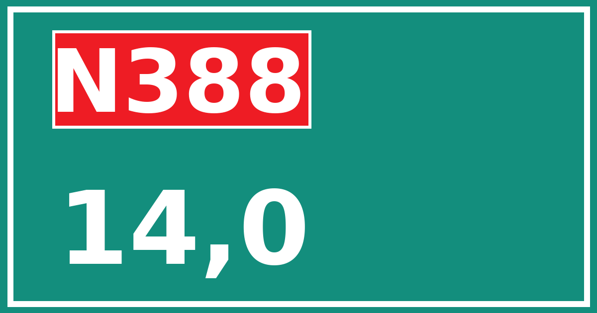 Hectometerbord N388 14,0