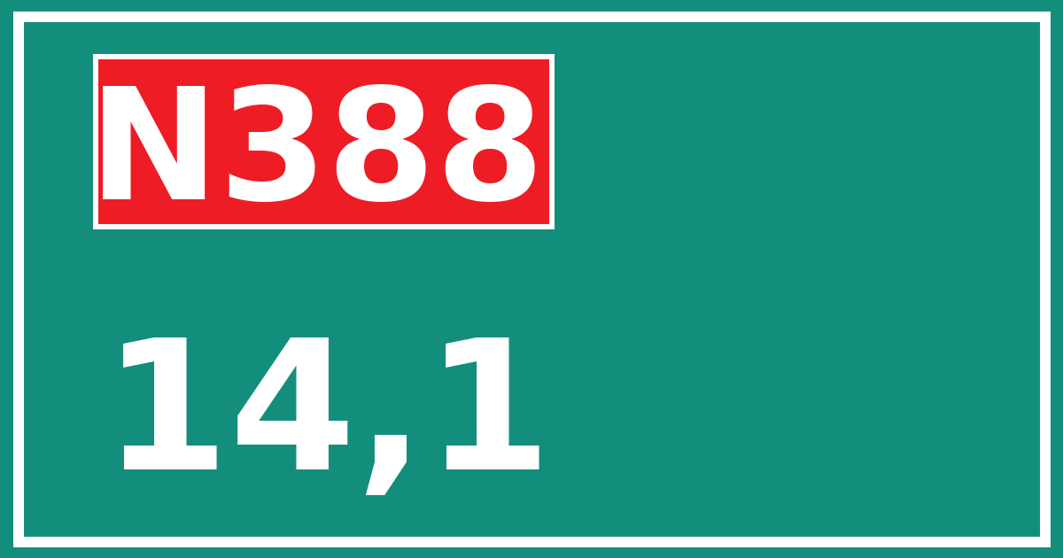 Hectometerbord N388 14,1